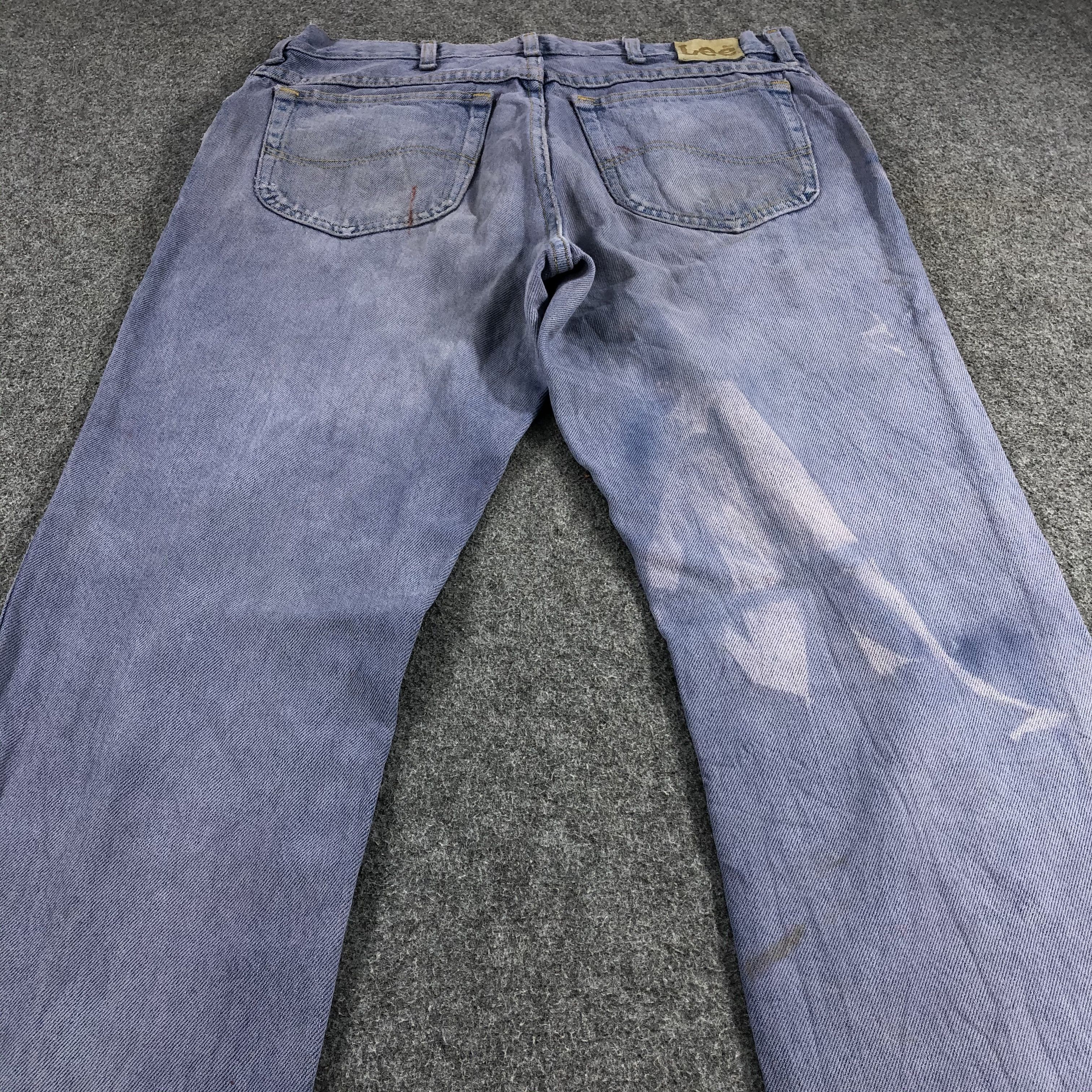Lee Vintage Lee Jeans Faded Distressed Hem Denim KJ454 Size US 35 - 4 Thumbnail