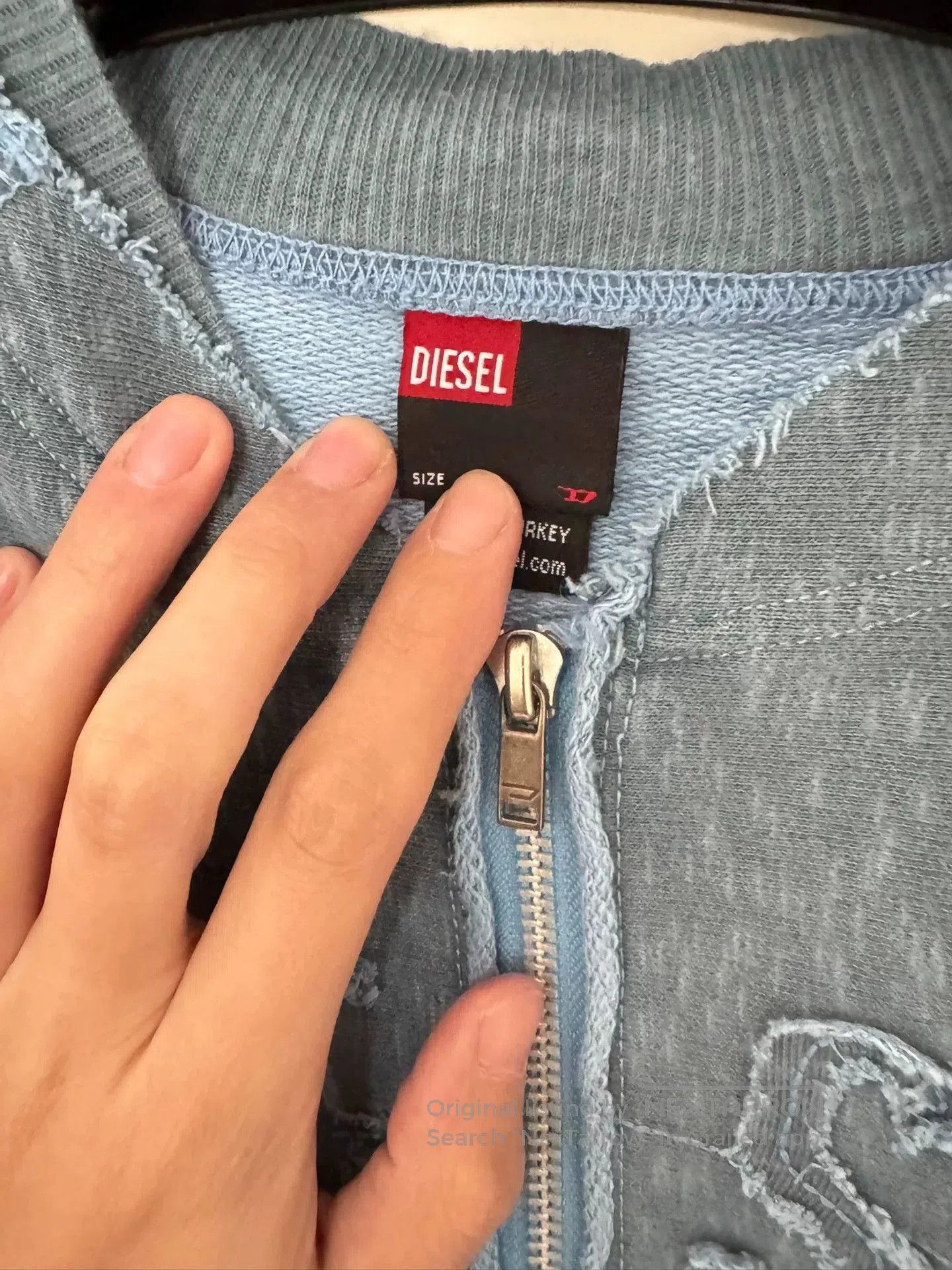 Diesel Diesel Distressed Collarless Sweatshirt Jacket. Size L / US 10 / IT 46 - 4 Thumbnail