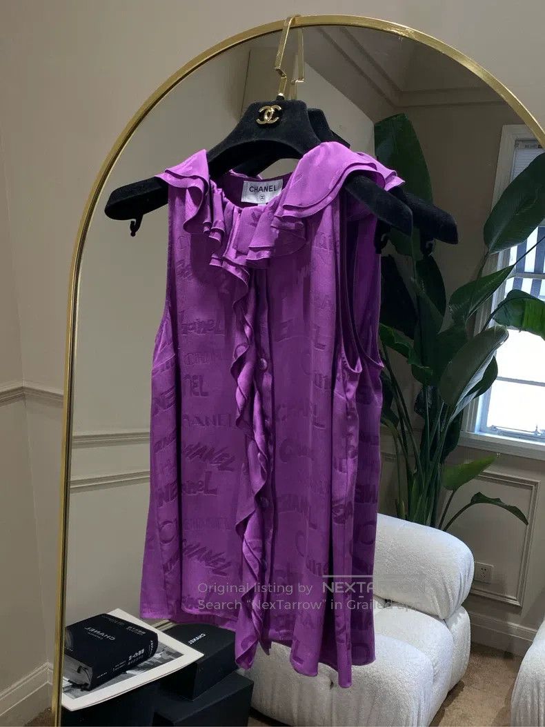 Chanel 22 purple letters sleeveless