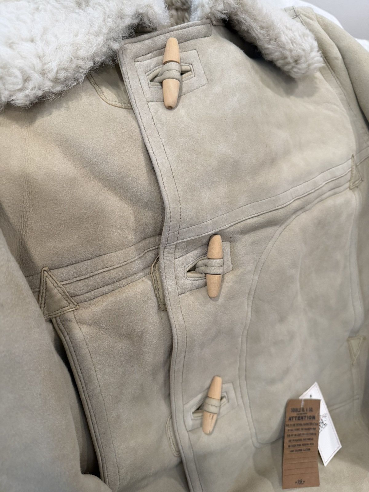 RRL Ralph Lauren Shearling Coat Cream Size US M / EU 48-50 / 2 - 10 Thumbnail