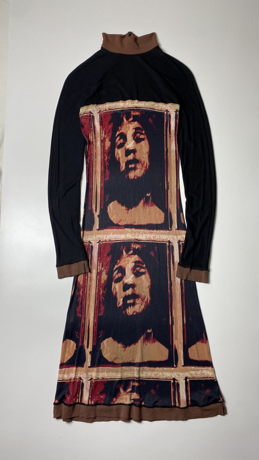 Jean Paul Gaultier FW97 JEAN PAUL GAULTIER FACE PRINT DRESS Size S / US 4 / IT 40 - 1 Thumbnail