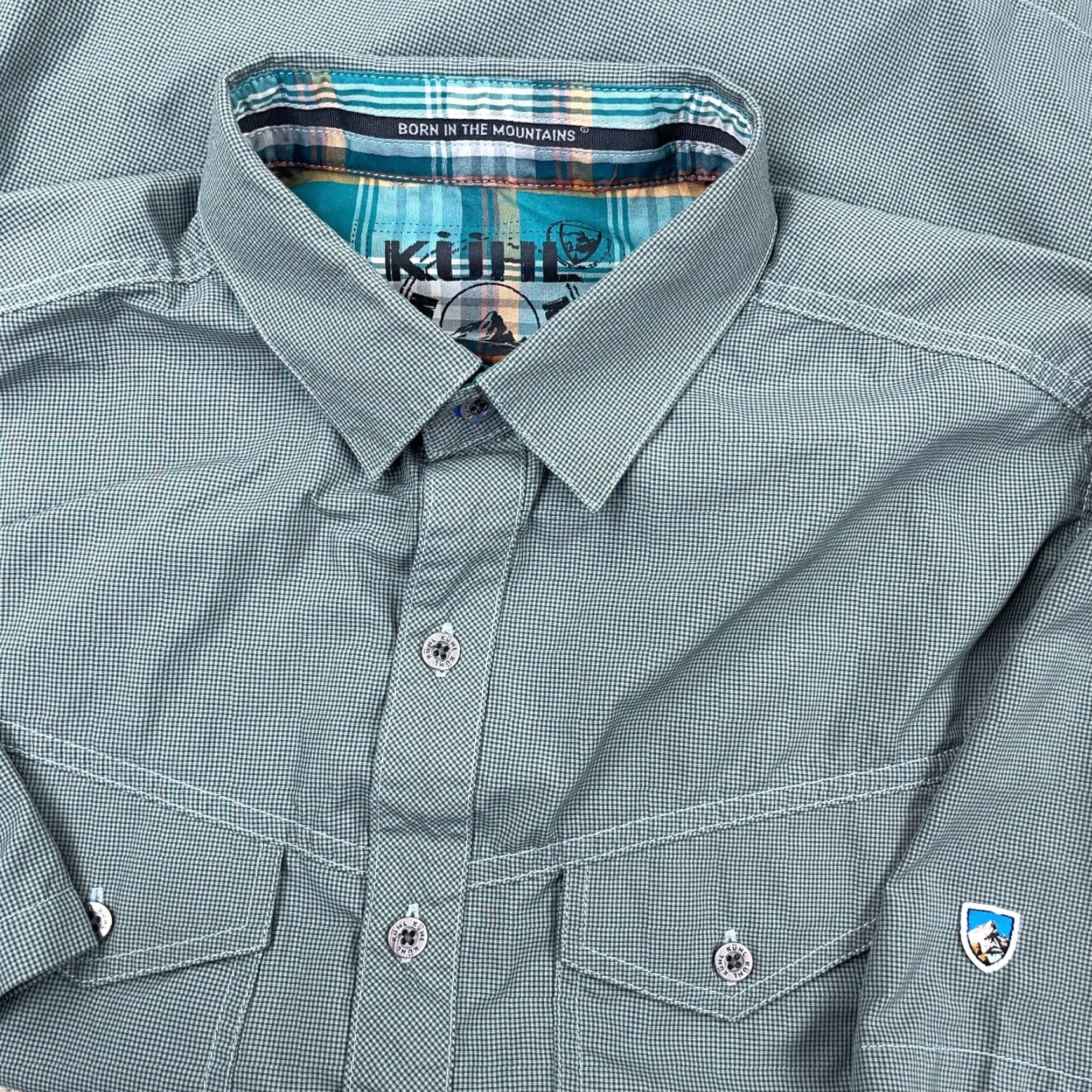 Vintage Kuhl Shirt Men Small Green Plaid Button-Up Pocket Eluxur Performance Camp Hiking All Seasons UV Size US S / EU 44-46 / 1 - 2 Thumbnail