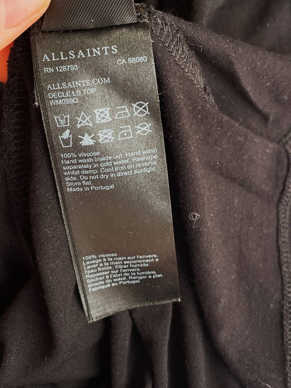 Allsaints AllSaints Long Sleeve Top Black Viscose Tunic Sheer Size S / US 4 / IT 40 - 10 Thumbnail