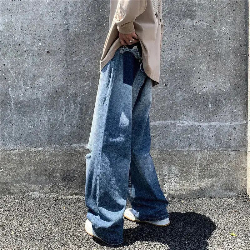 Japanese Brand Retro wide leg hip-hop ripped jeans Size US 32 / EU 48 - 5 Thumbnail