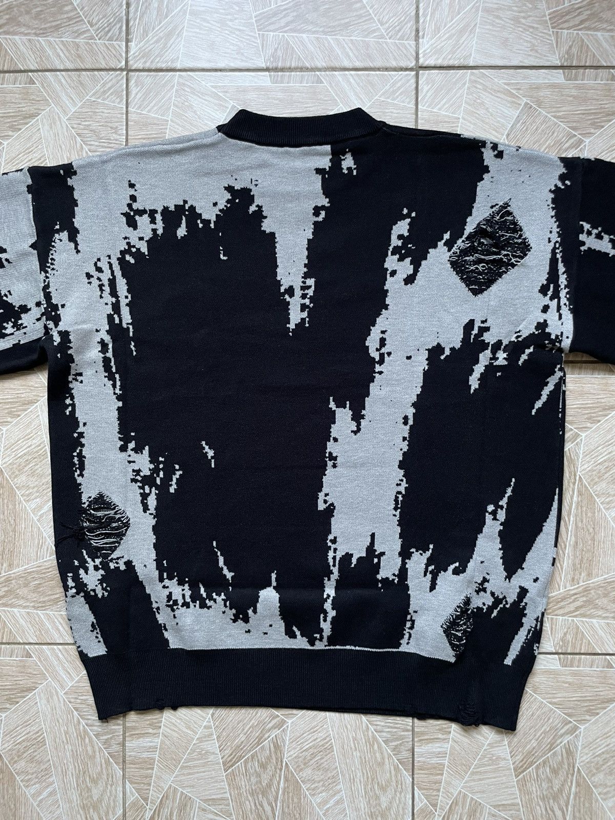 Other Y2K Grunge Distressed Knitted Sweater Glitch Art Gothic L Size US L / EU 52-54 / 3 - 11 Thumbnail