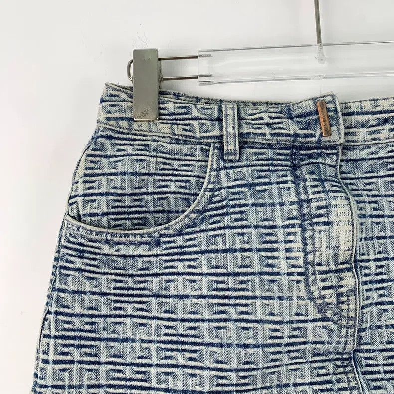Givenchy Givenchy Light Blue Logo Monogram Cotton Casual Denim Skir Size 37" - 3 Thumbnail