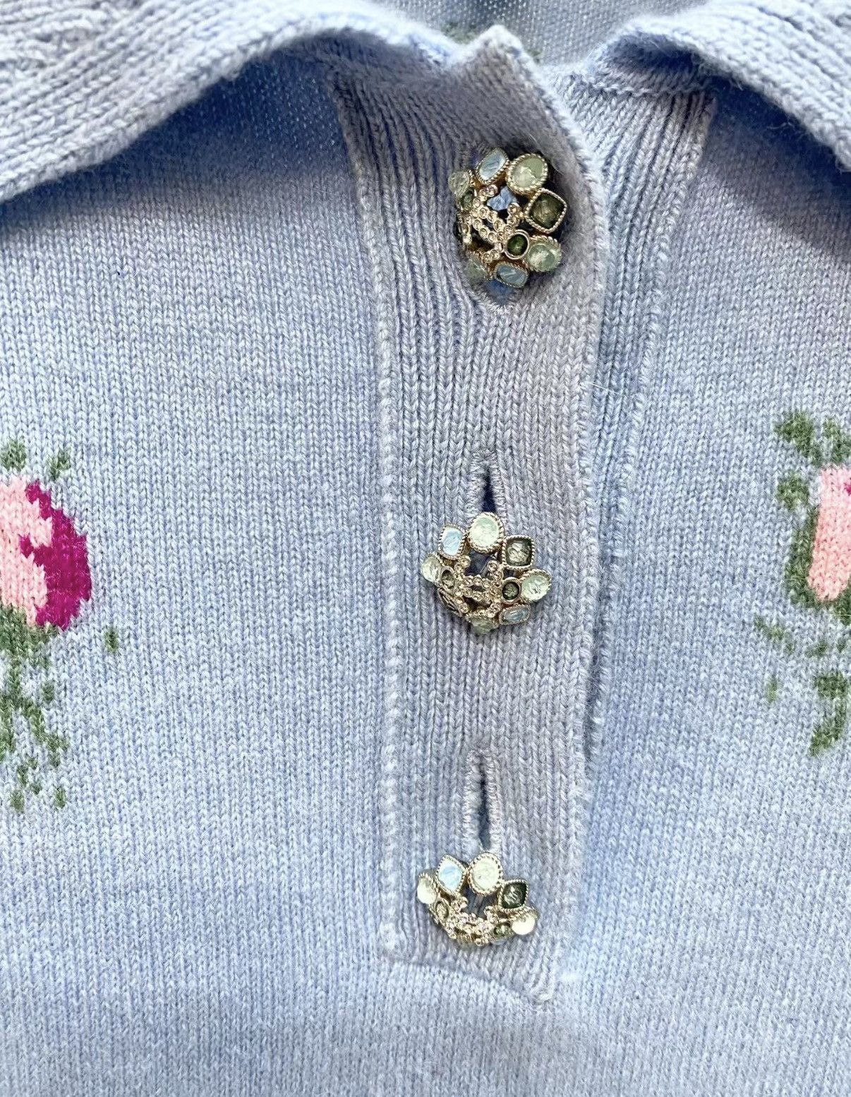 Chanel Chanel 22K Floral Polo Collar Short Sleeve Knit Sweater J33 Size XS / US 0-2 / IT 36-38 - 3 Thumbnail