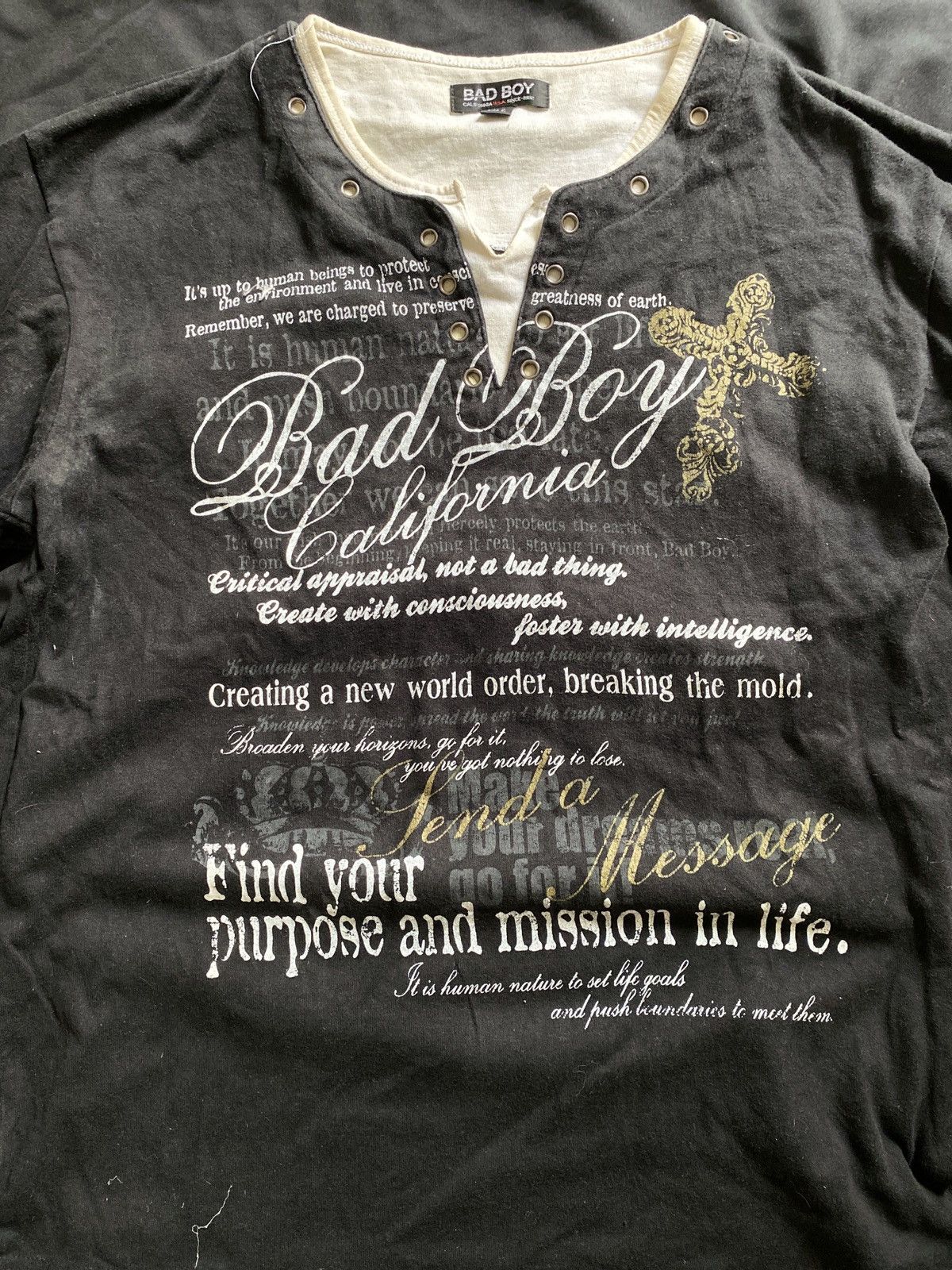 14th Addiction BadBoys Poem Gothic Punk Double Layer CH Tshirt Size US L / EU 52-54 / 3 - 4 Thumbnail