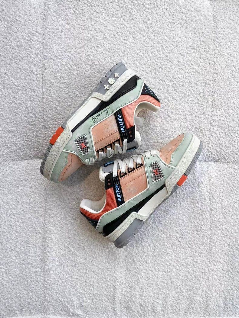 Louis Vuitton Louis Vuitton Trainer green and orange board shoes Size US 6 / IT 36 - 3 Thumbnail