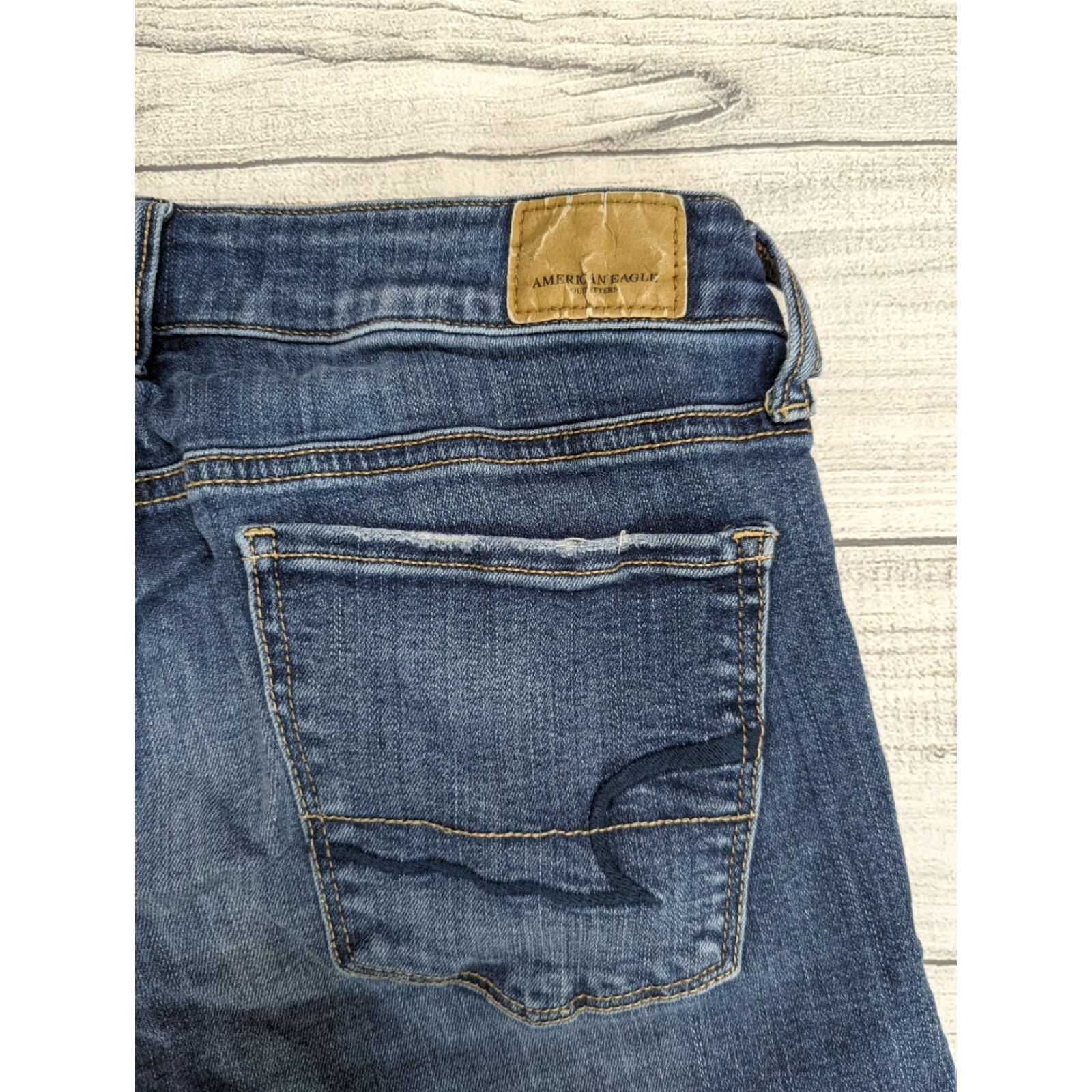 American Eagle Outfitters VINTAGE American Eagle Outfitters Jeans Women's Size 8 Blue Super Stretch Skinny Reg M5J 5-Pocket Design Size 30" / US 8 / IT 44 - 5 Thumbnail