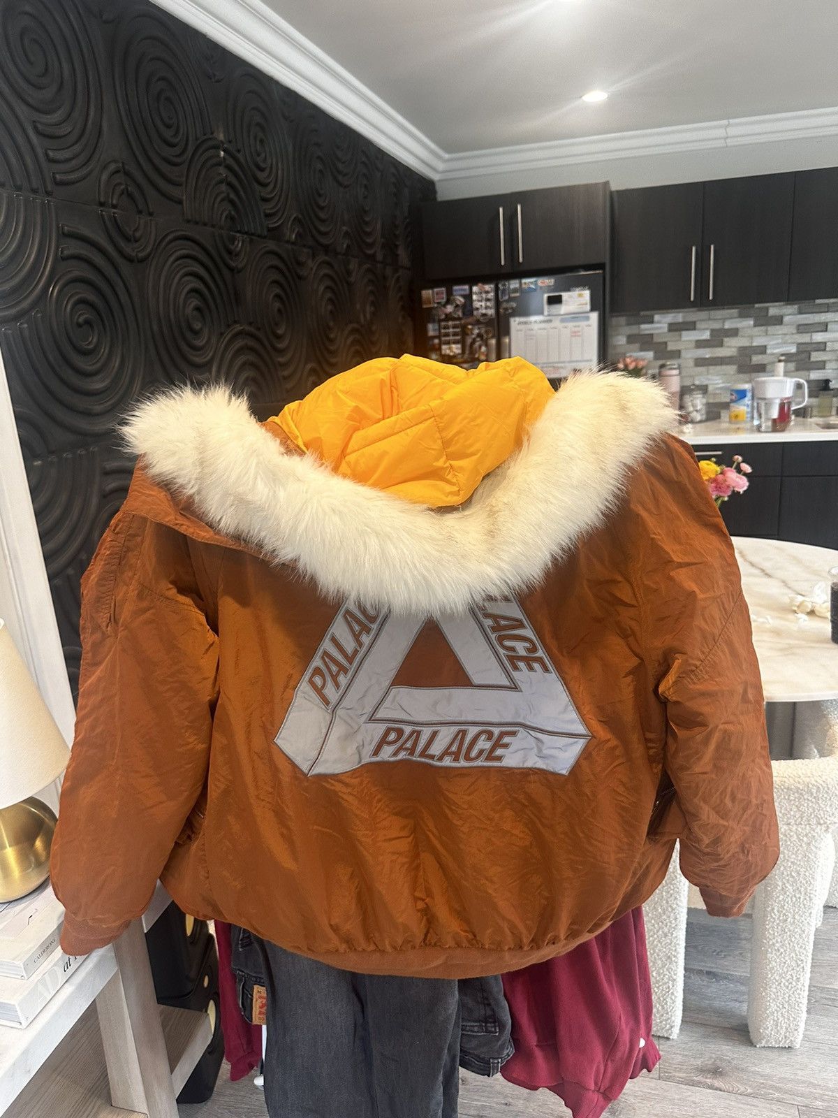 Image of Palace P-2B Short Parka (Fw21) in Orange, Men's (Size XL)