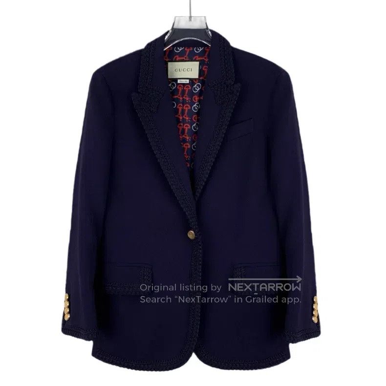 Gucci Gucci Dark blue rolled edge design lapel single-breasted l Size XS / US 0-2 / IT 36-38 - 1 Thumbnail