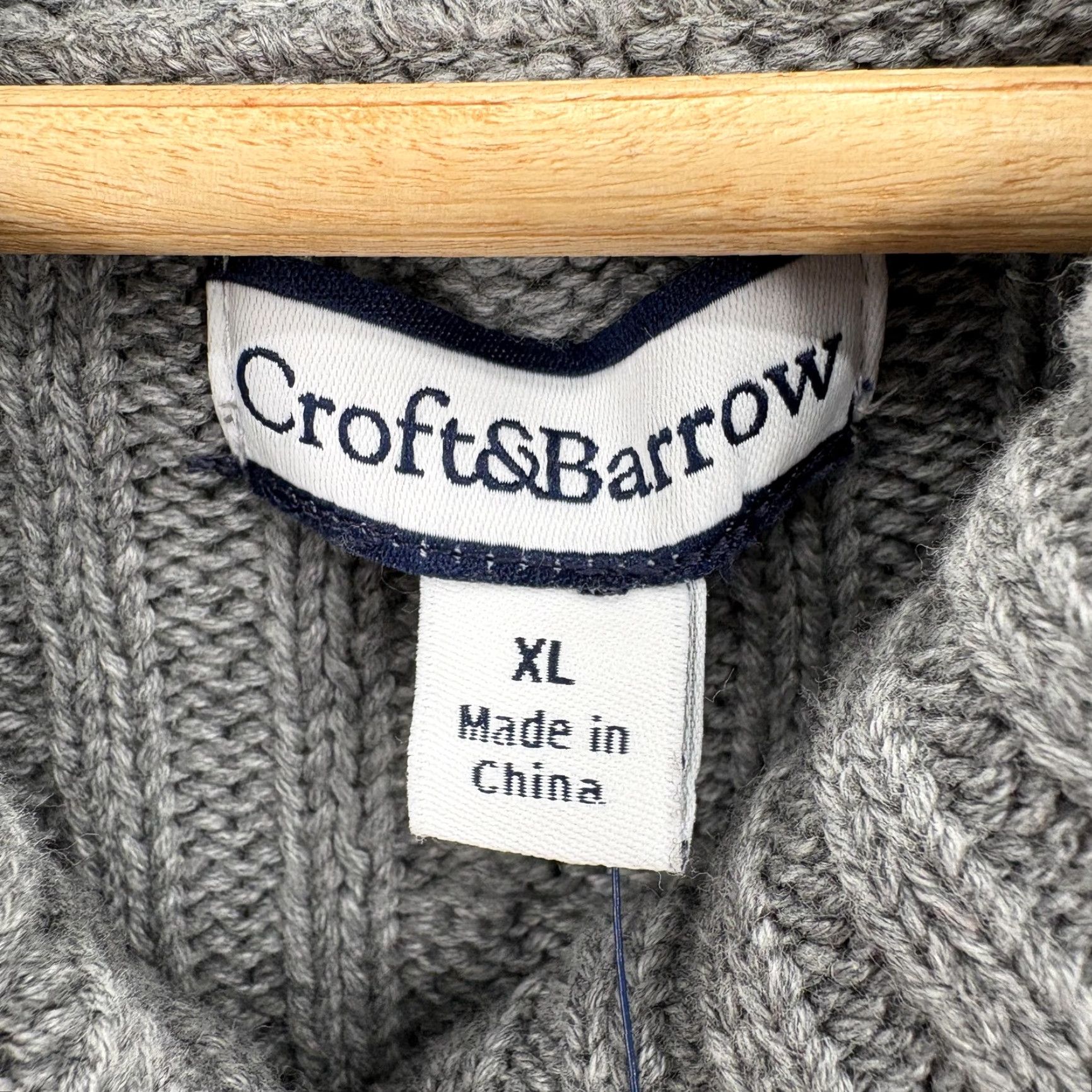 Croft & Barrow Croft & Barrow Sweater Womens XL Gray Cable Knit Shawl Collar Pullover Cozy NWT Size XL / US 12-14 / IT 48-50 - 4 Thumbnail