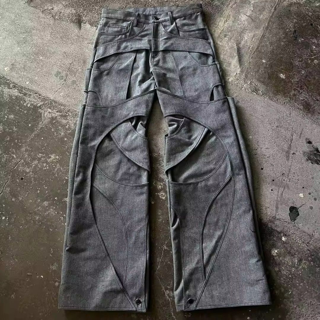 Japanese Brand × Jean Men Floor Mopping Hollow Design Jeans Size US 31 - 3 Thumbnail