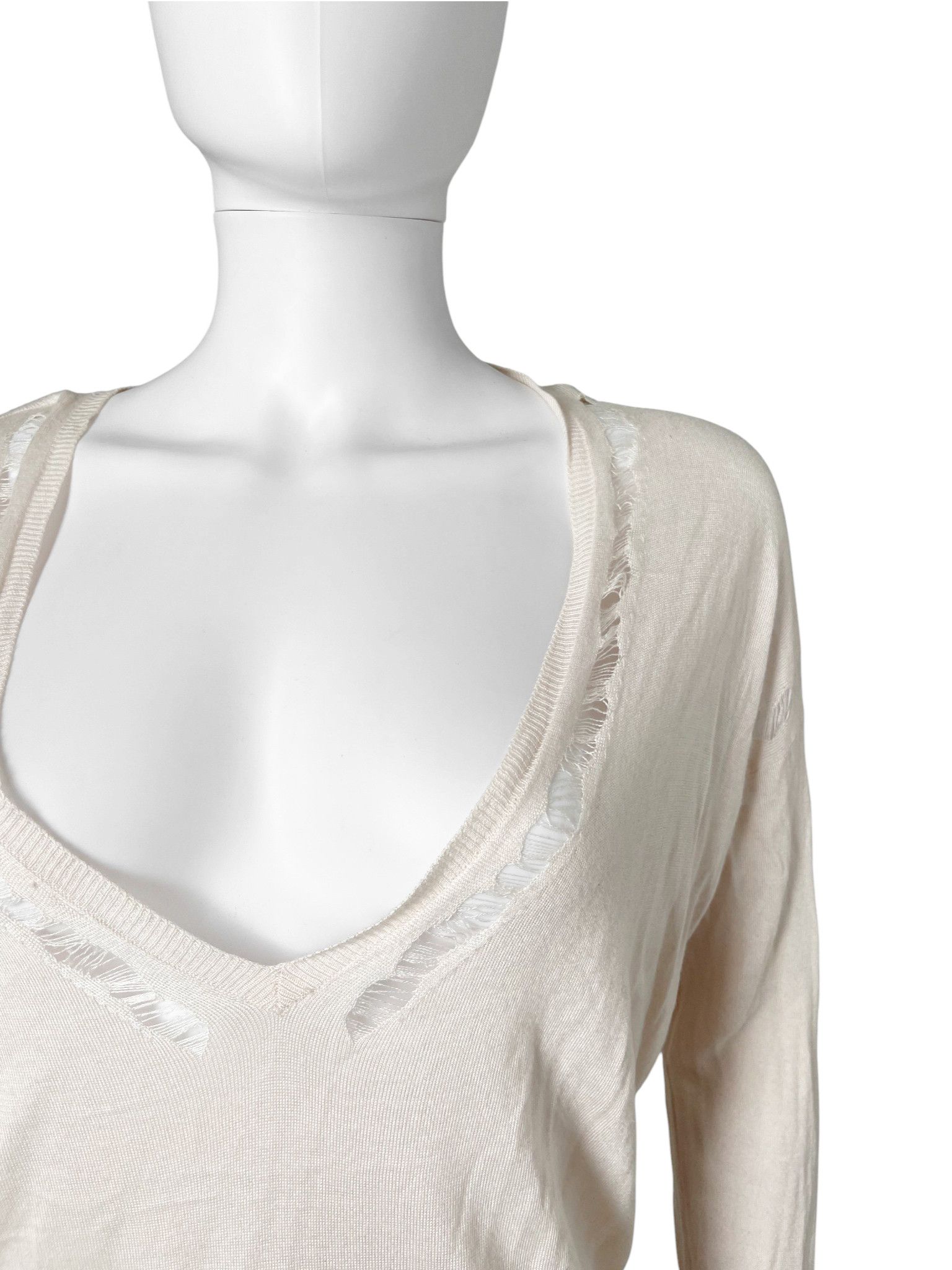 Ann Demeulemeester 2000's Cut-Out Distressed Oversize Pink Sweater Size M / US 6-8 / IT 42-44 - 4 Thumbnail