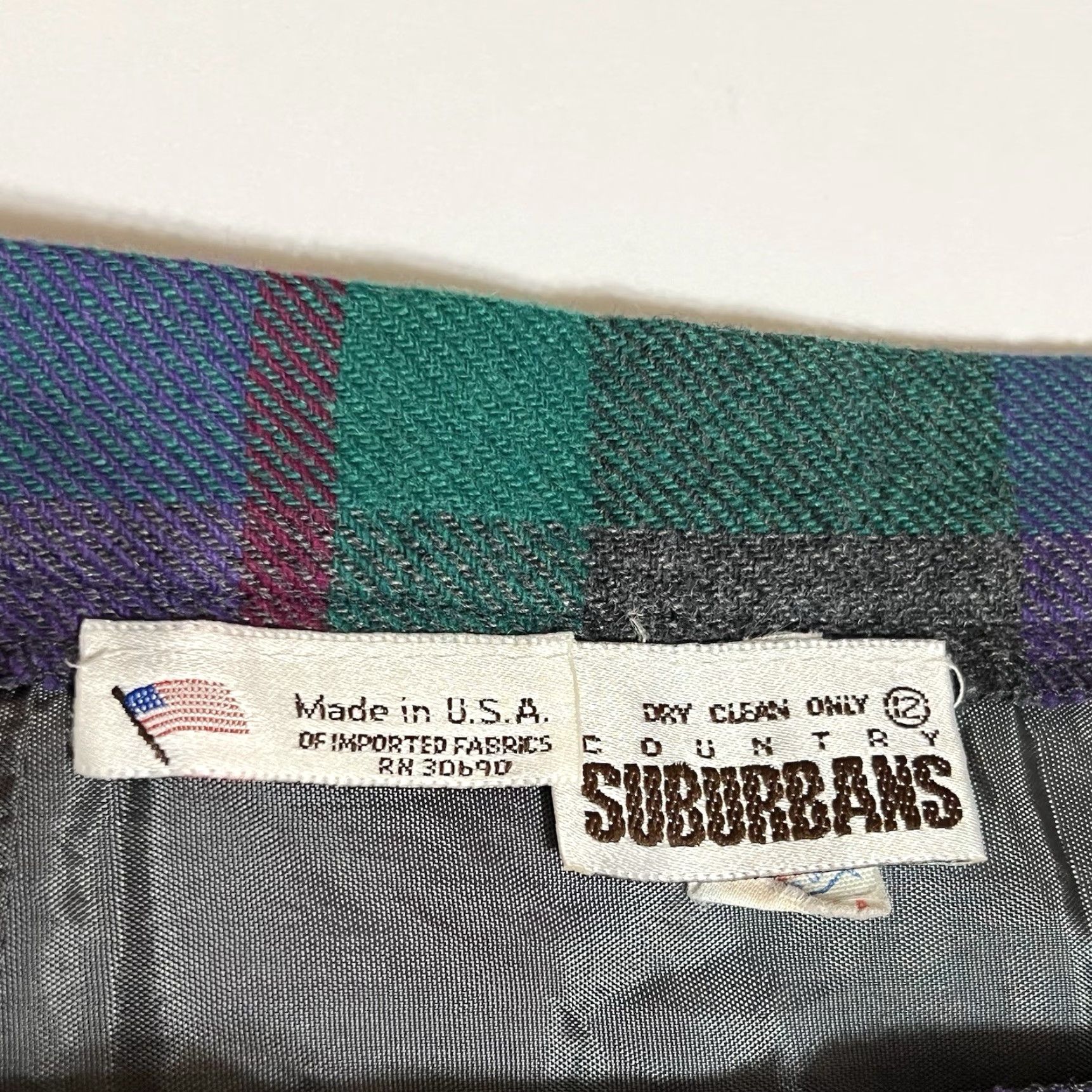 Vintage VINTAGE Country Suburbans Skirt Wool Plaid Purple Green 30 33.5 Long Pleated Lined United States 80s 90s Western Womens Size 12 Size 34" / US 12 / IT 48 - 6 Thumbnail