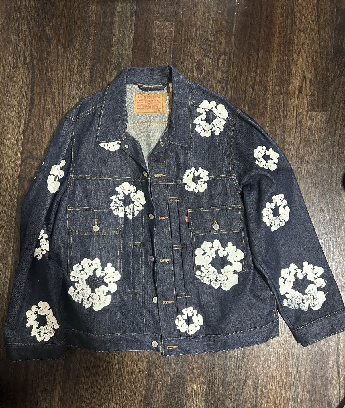 DENIM TEARS Denim Tears Type II All Over Wreath Jacket 'Raw' Size US XL / EU 56 / 4 - 1 Thumbnail