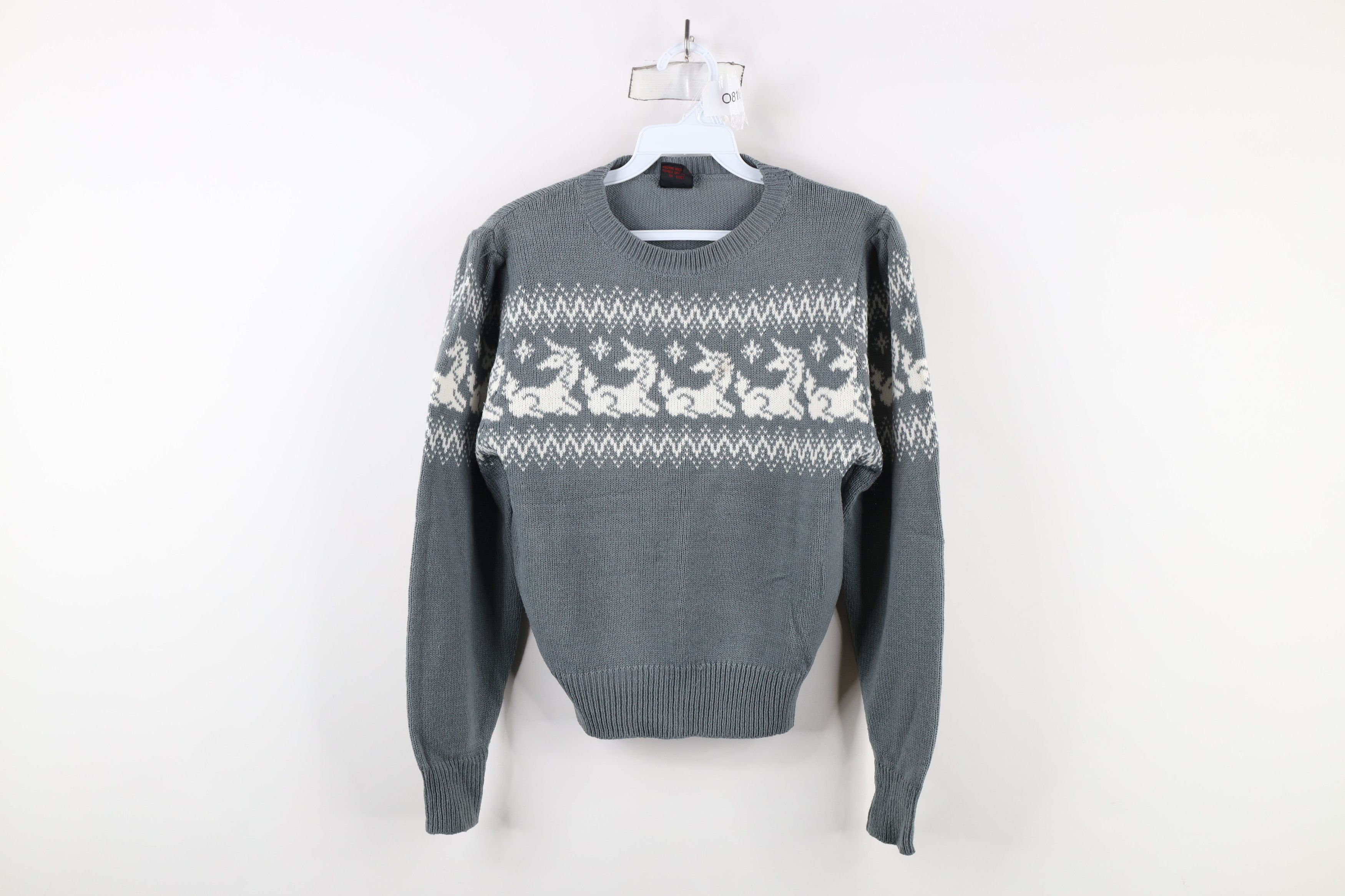 Vintage Vintage 80s 90s Fairy Kei Kawaii Unicorn Knit Sweater Size M / US 6-8 / IT 42-44 - 1 Thumbnail