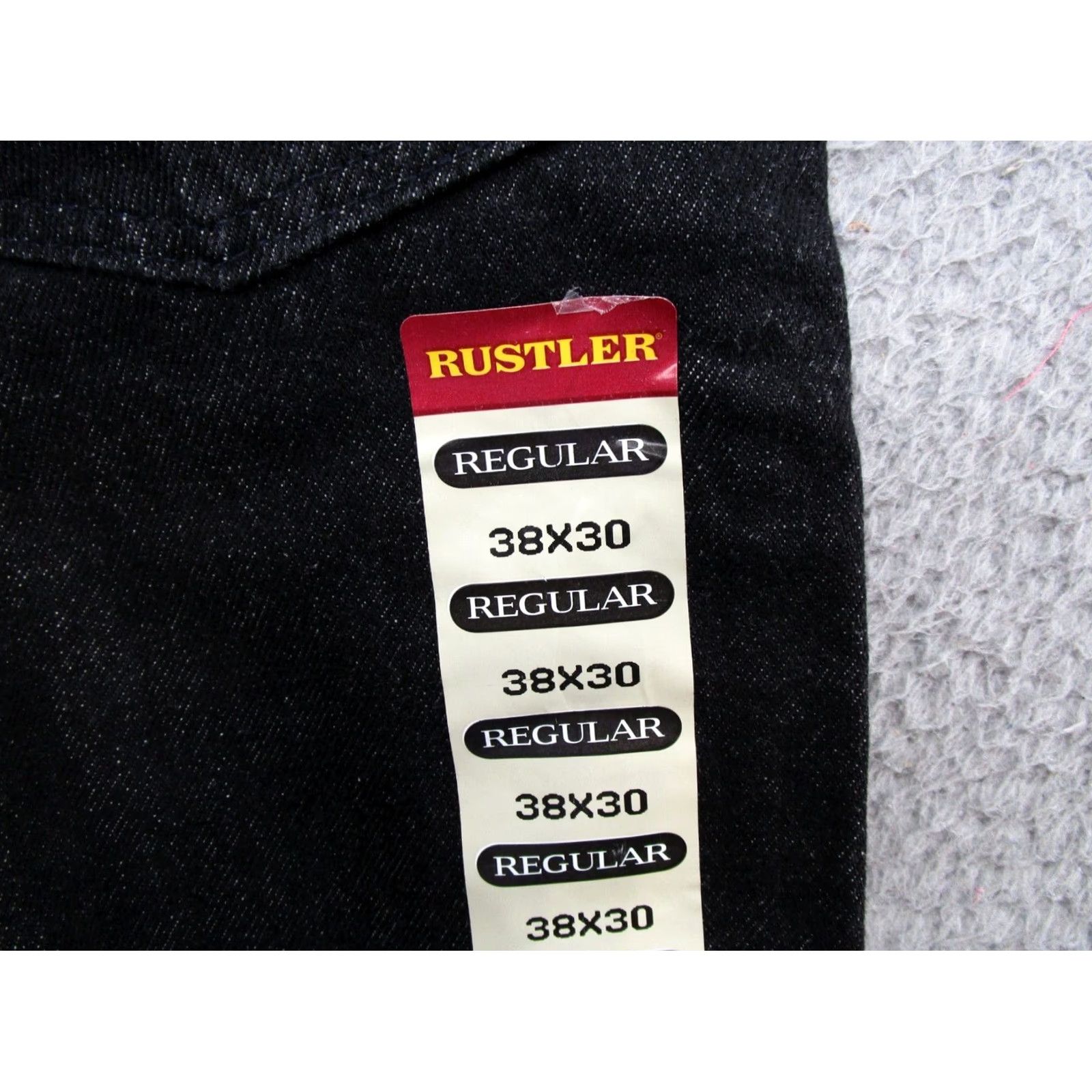 Denime VINTAGE Rustler Jeans 90s Black Denim Regular Fit Straight Mens 38x30 NEW AS IS Size US 38 / EU 54 - 3 Thumbnail