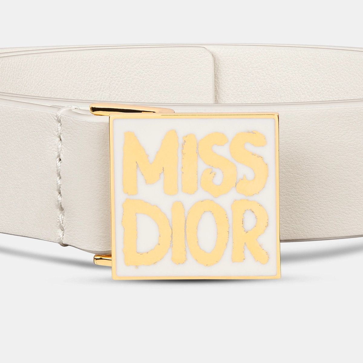 Dior o1bcso1str0126 Size:OS/Miss Dior Graffiti Belt in White Size ONE SIZE - 4 Thumbnail