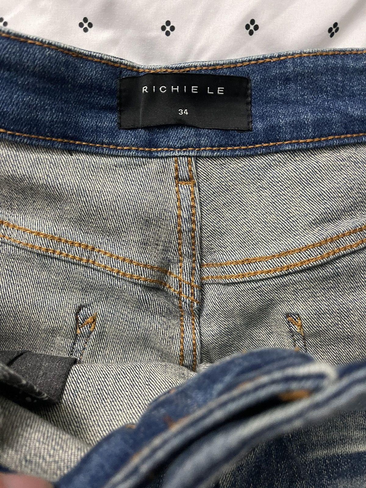 Richie Le Collection RICHE LE MEN’S RELAXED DENIM - DISTRESSED BLUE Size US 34 / EU 50 - 5 Thumbnail