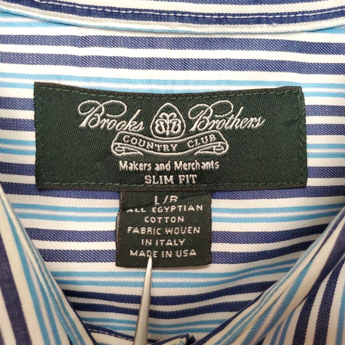 Brooks Brothers Brooks Brothers County Club Shirt Mens Large USA Egypt Cotton Slim Fit Striped Button-Up Size US L / EU 52-54 / 3 - 5 Thumbnail