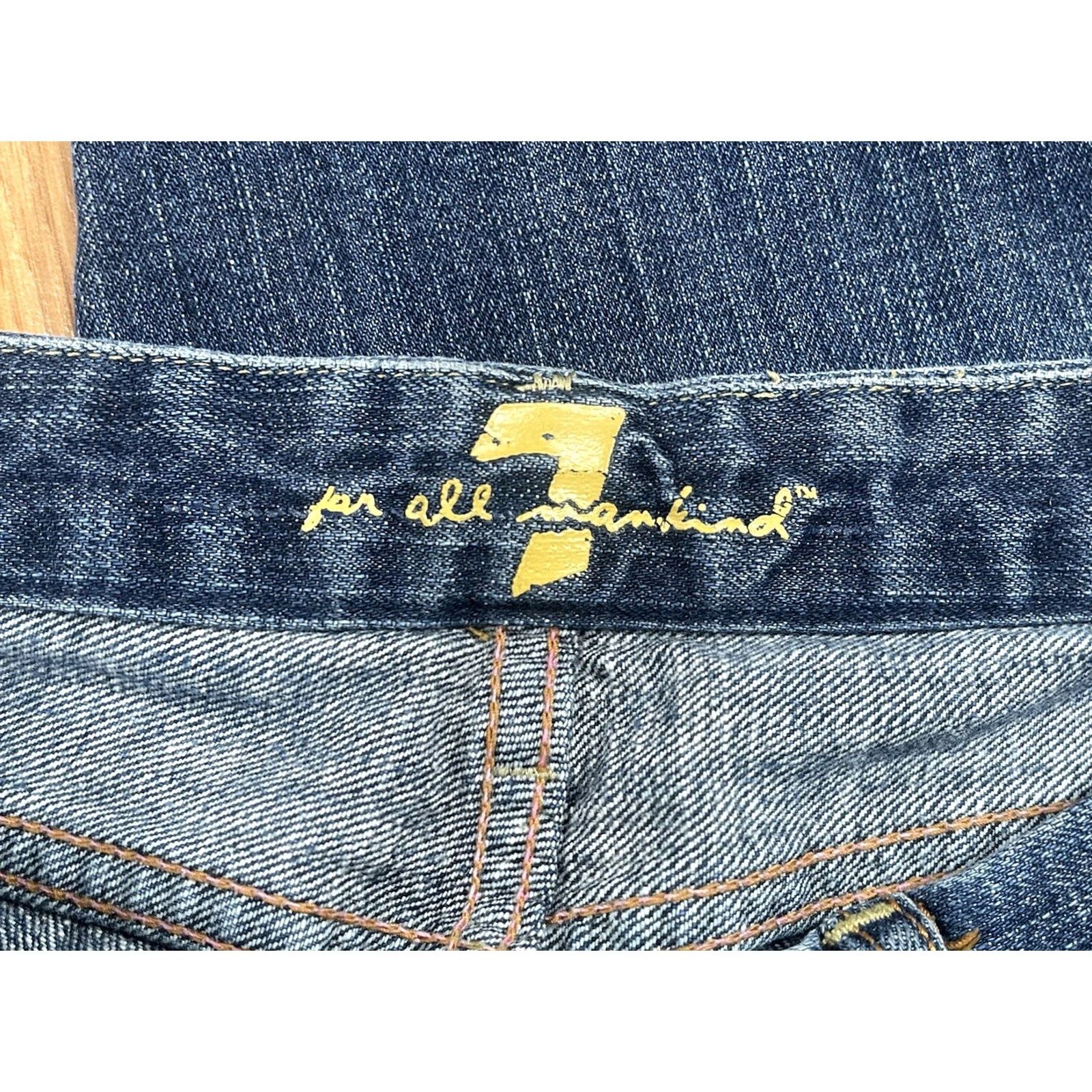 7 For All Mankind 7 For All Mankind A Pocket Bootcut Flat Front Blue Jeans Pants Womens Size 29 Size 29" - 7 Thumbnail