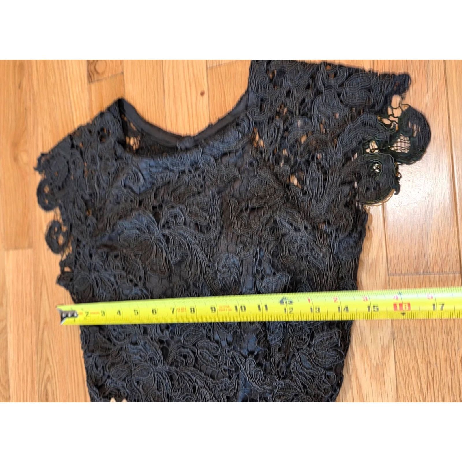 Vintage Heaven Mini Dress Women's XS Black Cutout Back Floral Lace Sleeveless Round Neck Party Cocktail Size XS / US 0-2 / IT 36-38 - 7 Thumbnail