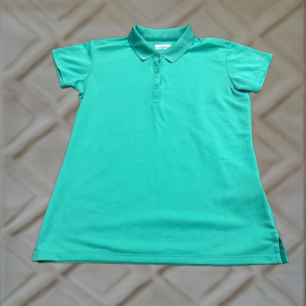 Vintage Columbia Shirt Womens Medium Green Polo Collared Short Sleeve Size M / US 6-8 / IT 42-44 - 1 Thumbnail