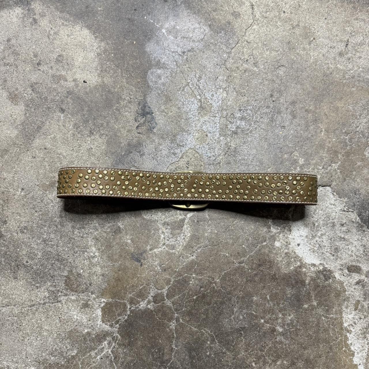 Other Grunge Punk Brown Belt With Bronze Studs Size 30 - 3 Thumbnail