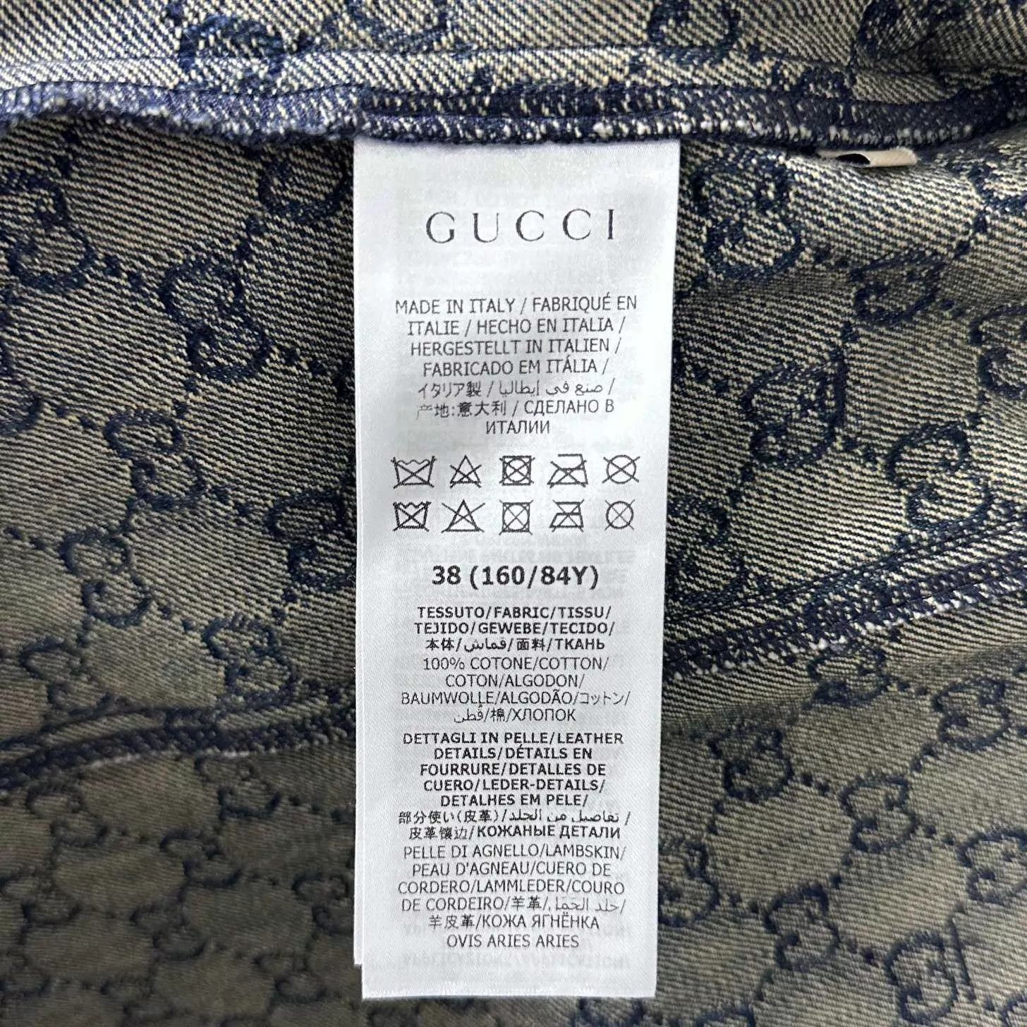 Gucci GUCCI Navy Blue Full Logo Denim Jacket w/Leather Belt (New) Size XS / US 0-2 / IT 36-38 - 7 Thumbnail