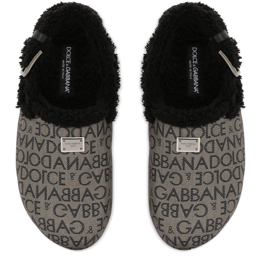 Dolce & Gabbana o1y0125 Logo Mules in Khaki/Black Size US 8.5 / EU 41-42 - 4 Thumbnail