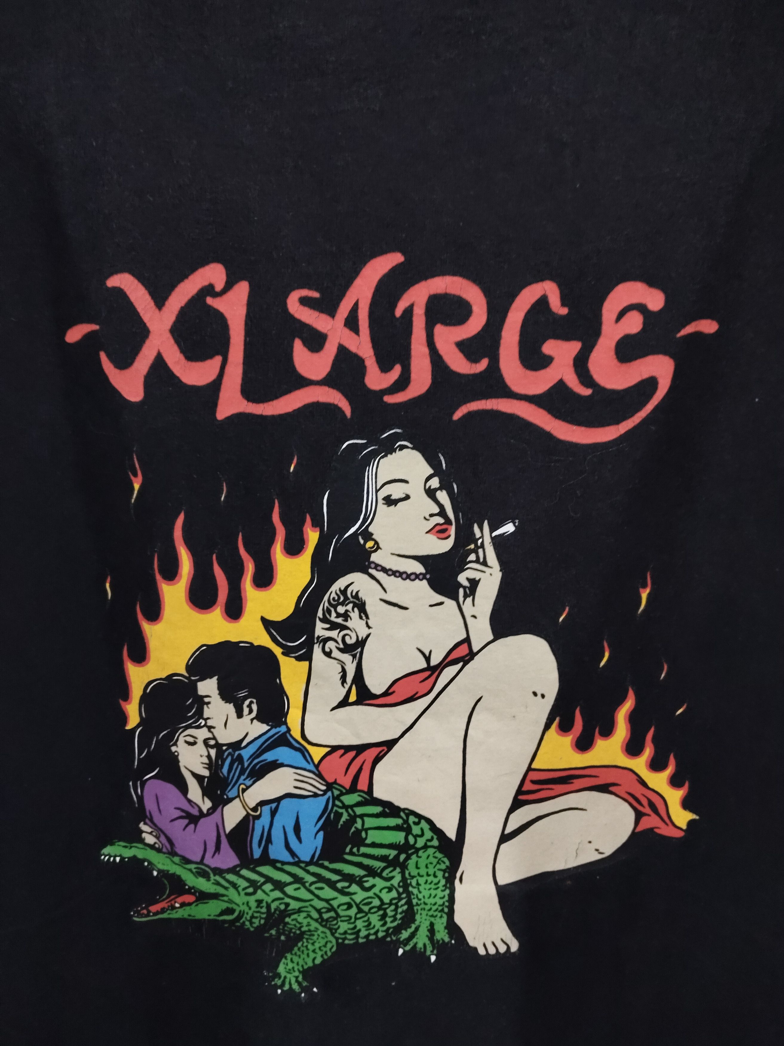 Japanese Brand × Vintage × X-LARGE Vintage Y2K XLarge Fire Women Parody Tshirt Size US XL / EU 56 / 4 - 2 Thumbnail