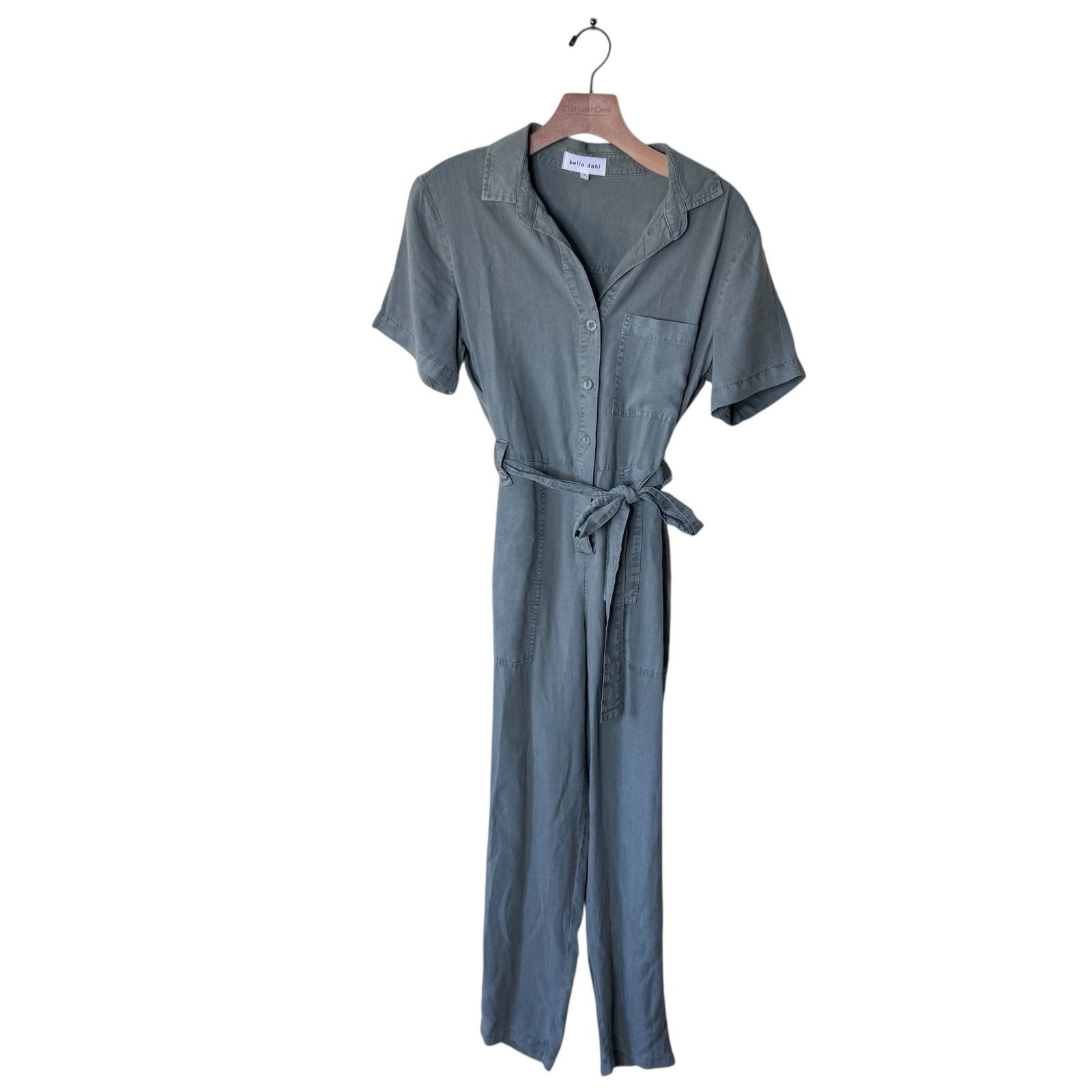 Bella Dahl BELLA DAHL Utility Short Sleeve Button Up Jumpsuit Small Size 26" / US 2 / IT 38 - 1 Thumbnail