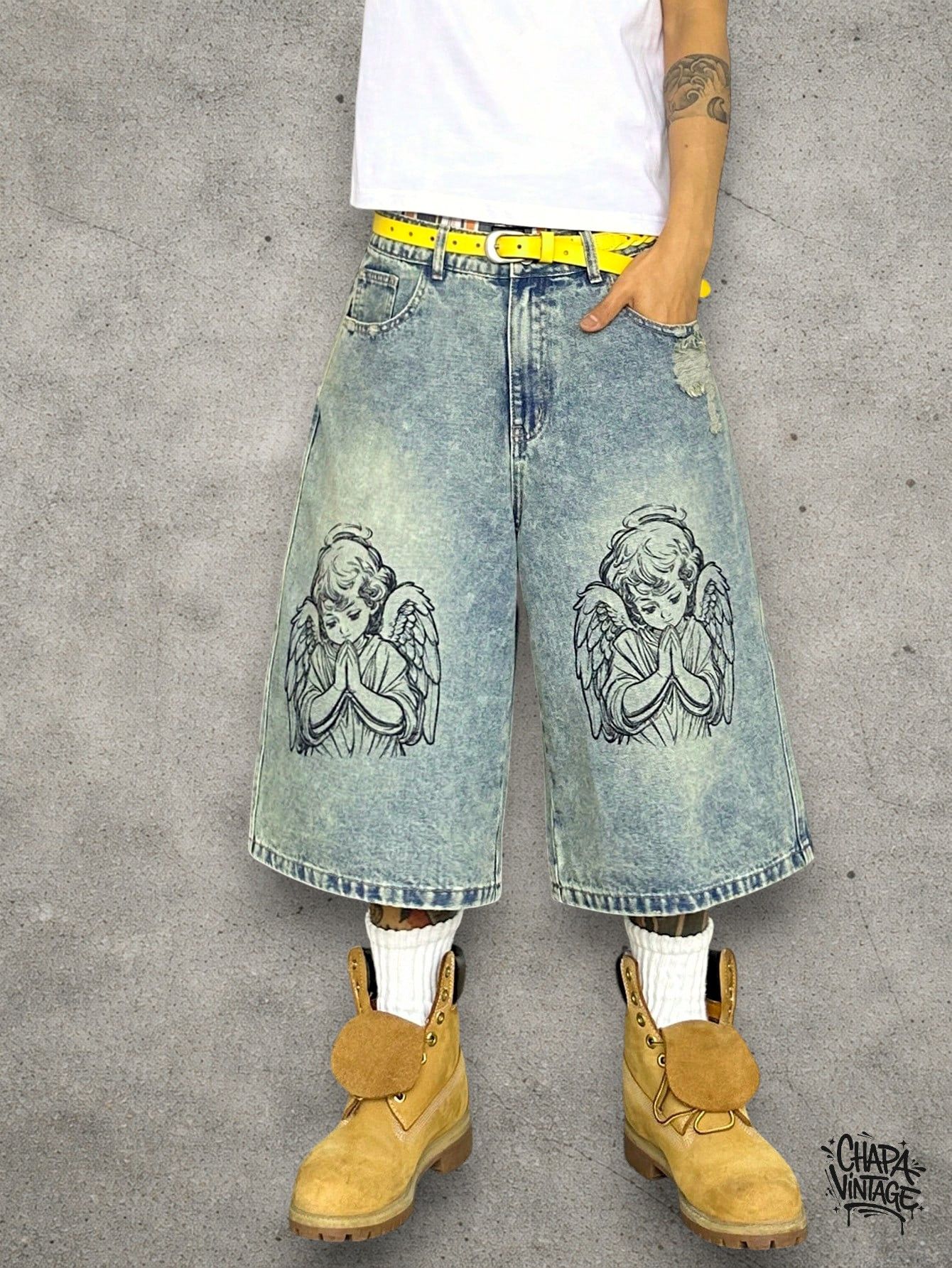 Japanese Brand Washed denim shorts Size US 32 / EU 48 - 4 Thumbnail
