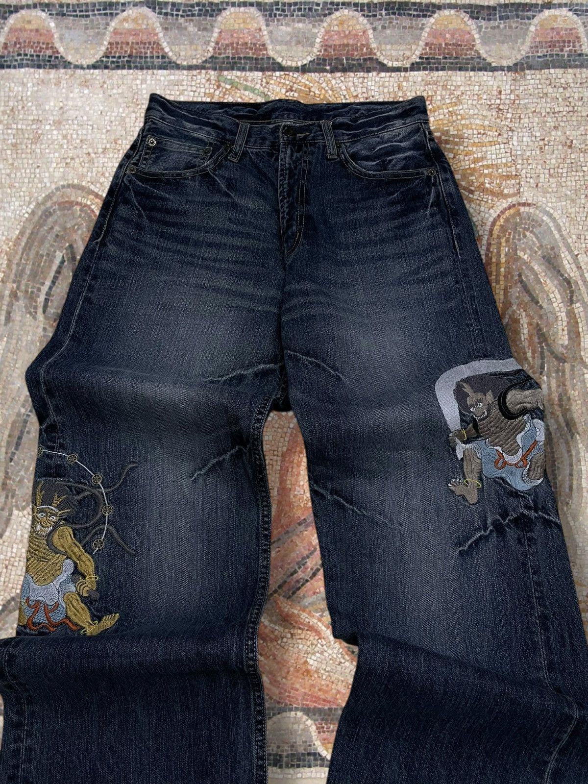 Japanese Brand Vintage Og 90s Japan Designer Karakuri God Traditional Denim Size US 28 / EU 44 - 4 Thumbnail