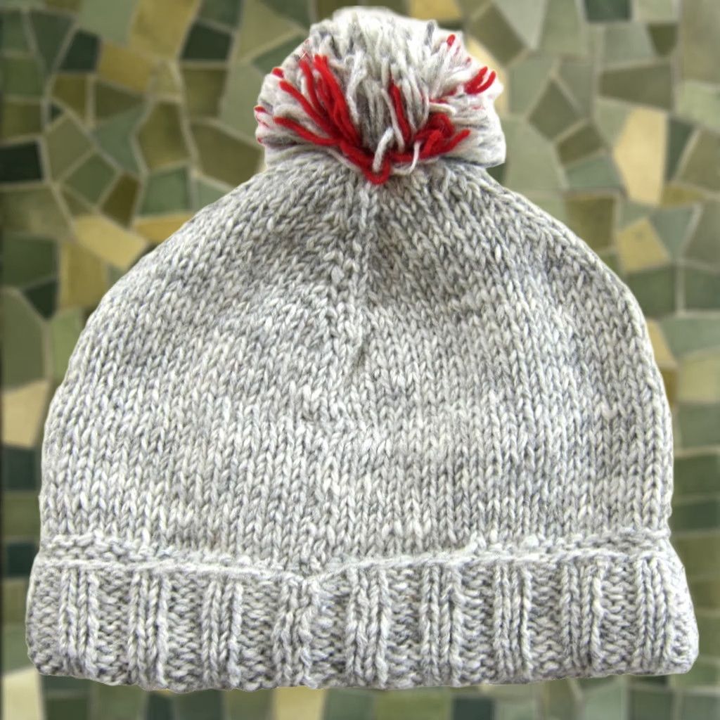 Vintage NWT Pachamama Beanie Hat Wool 100% Grey Red Heart Lined Bobble Knit Hat Women One Size Winter Holiday Style Beanie Womens Size ONE SIZE - 1 Thumbnail