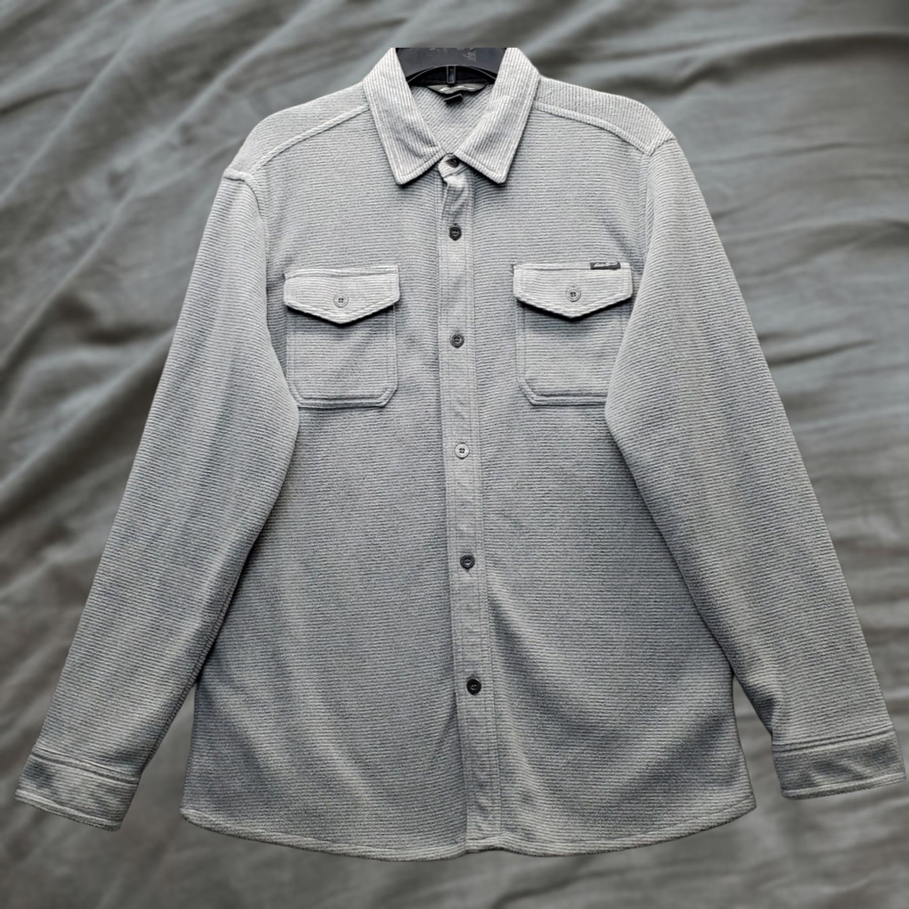 Eddie Bauer Eddie Bauer Mens Jacket Shirt Gray Formal Long Sleeve Button Front Shirt Jacket M Premium Casual/Formal Wear Size 40R - 1 Thumbnail