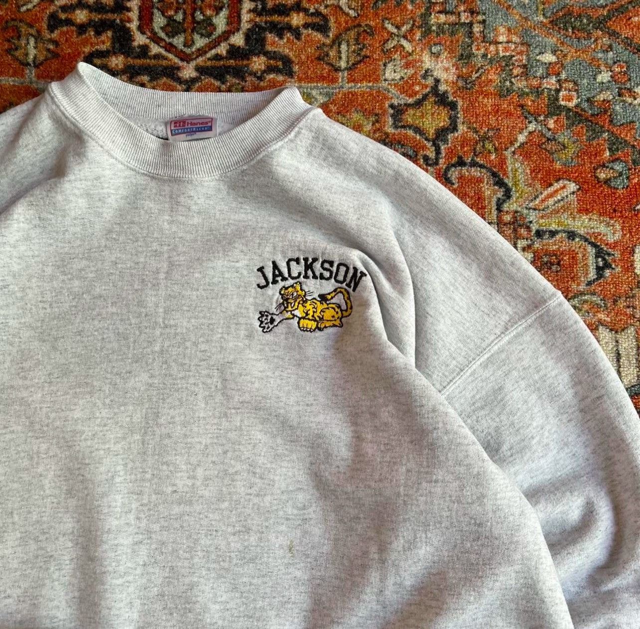 Hanes Vintage 1990s Hanes athletics embroidered Jackson Tiger Size US L / EU 52-54 / 3 - 3 Thumbnail