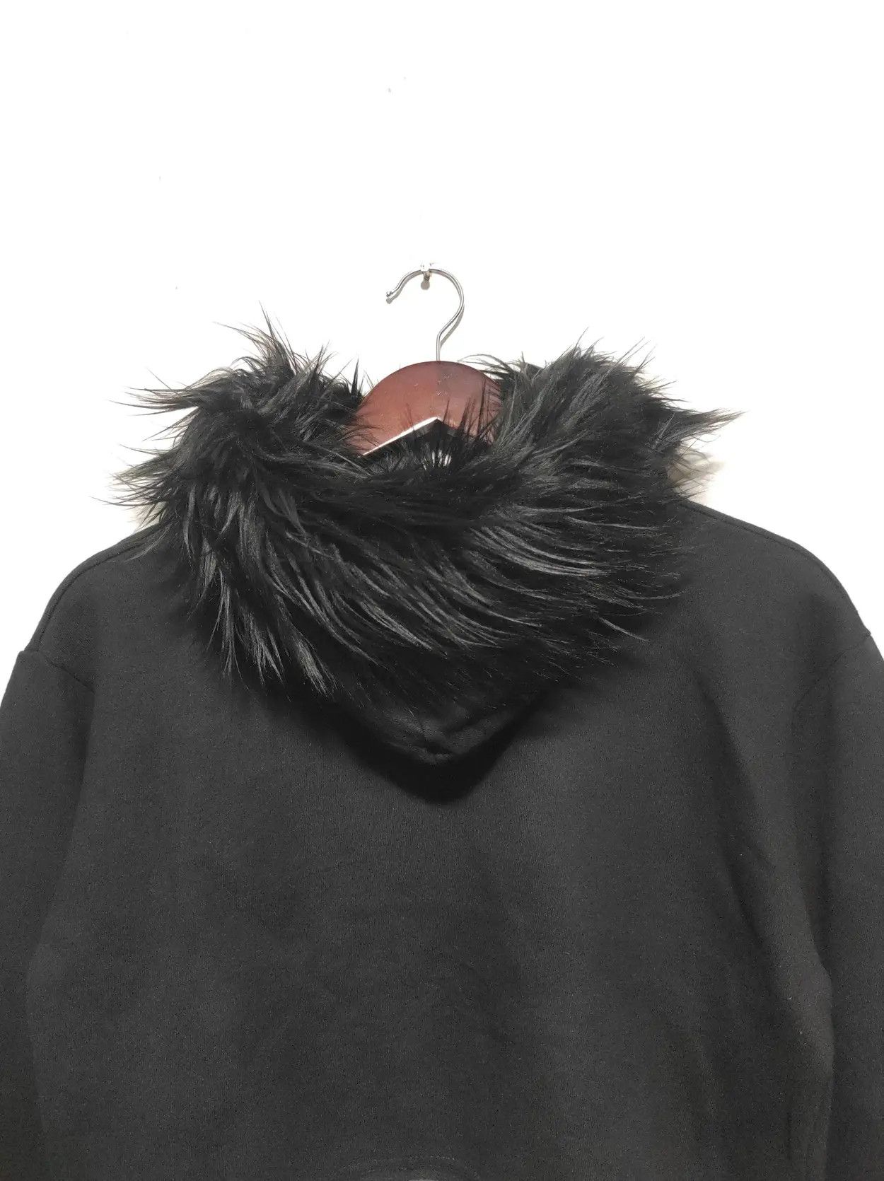 Japanese Brand Peace Crop Black Fur Hoodie Parka IfSixWasNine LGB style Size M / US 6-8 / IT 42-44 - 17 Thumbnail