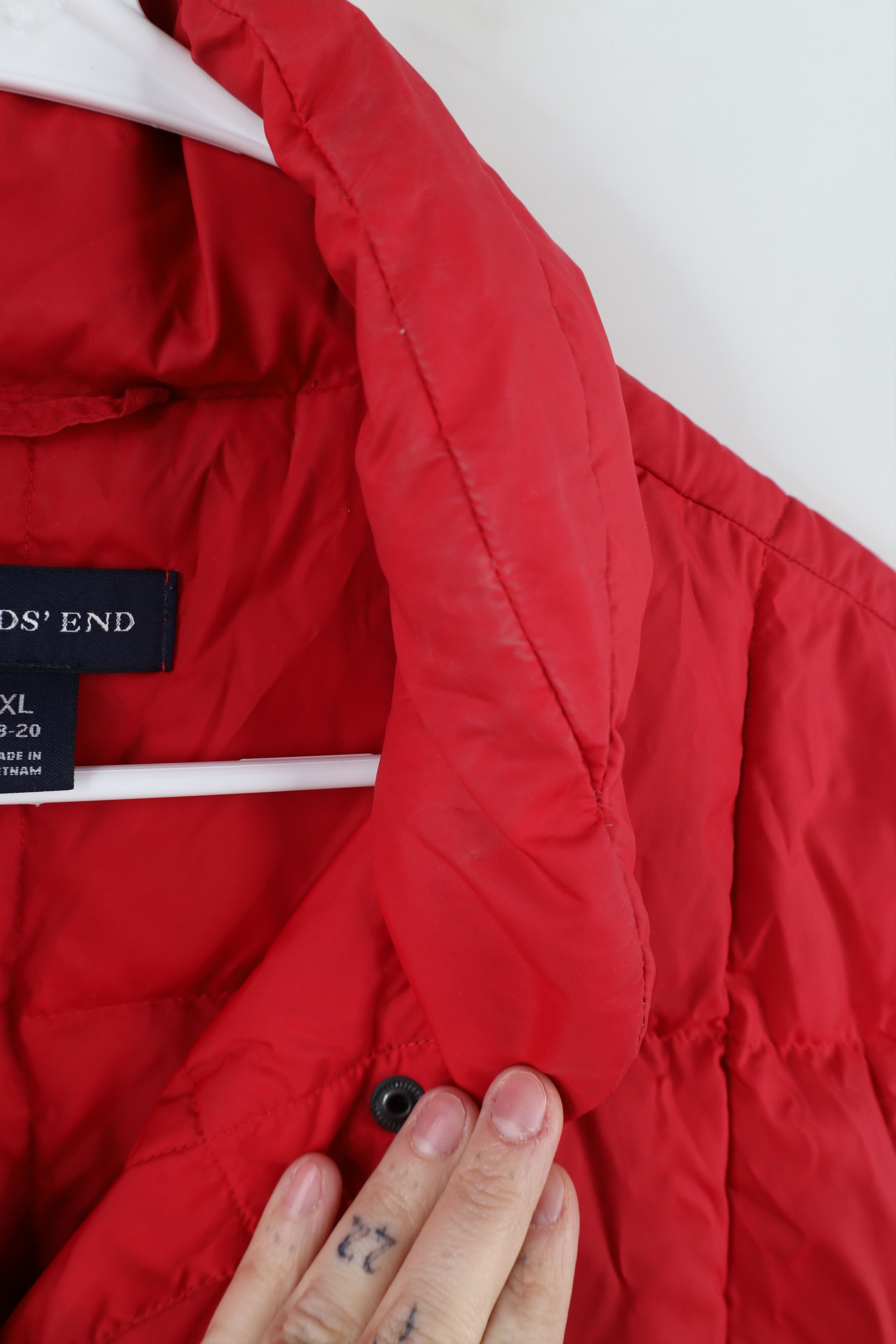 Lands' End × Vintage Vintage Lands End Duck Down Insulated Puffer Vest Jacket Red Size XL / US 12-14 / IT 48-50 - 9 Thumbnail