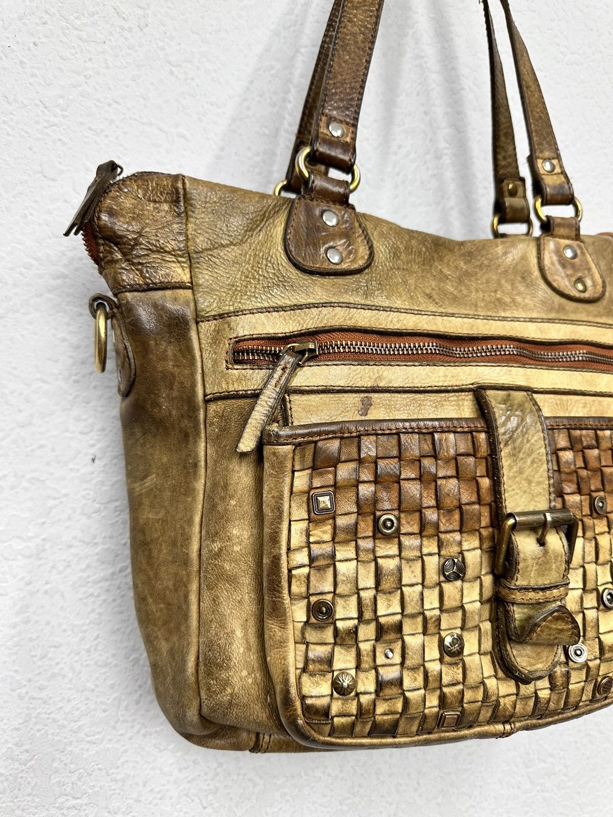 A.S.98 Vintage AS 98 Metal Zip Design Leather Bag Dolce Gabbana GOA Size ONE SIZE - 7 Thumbnail