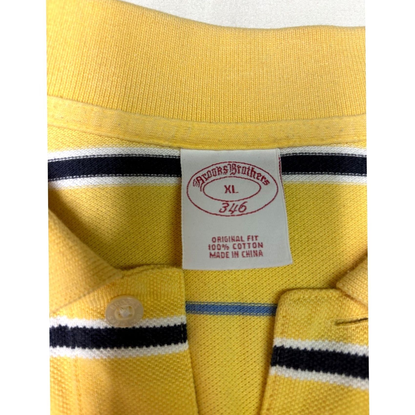 Brooks Brothers Brooks Brothers Polo Mens Striped Long Sleeve Shirt XL Yellow Blue 346 Preppy Cotton Button-Down Collar Classic Fit Logo Size US XL / EU 56 / 4 - 3 Thumbnail