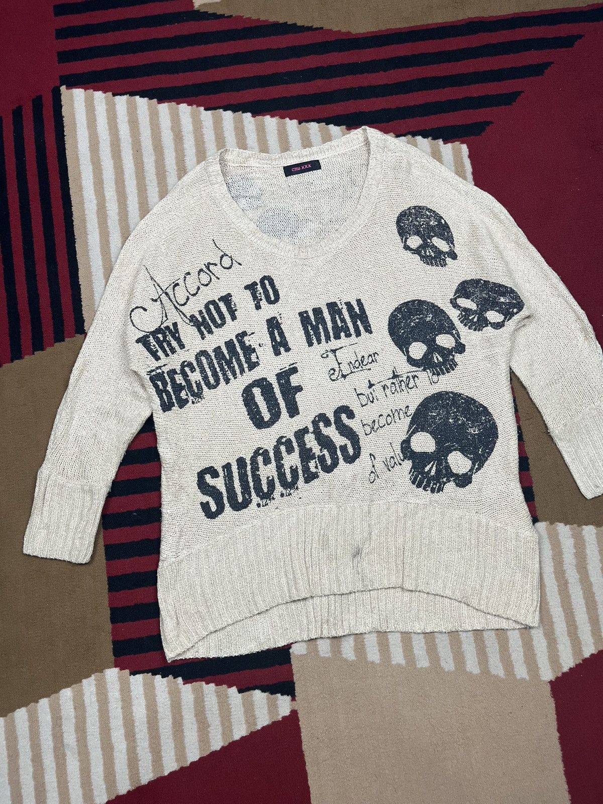 Japanese Brand Chu xxx Skull Y2K Knitwear Size M / US 6-8 / IT 42-44 - 2 Thumbnail