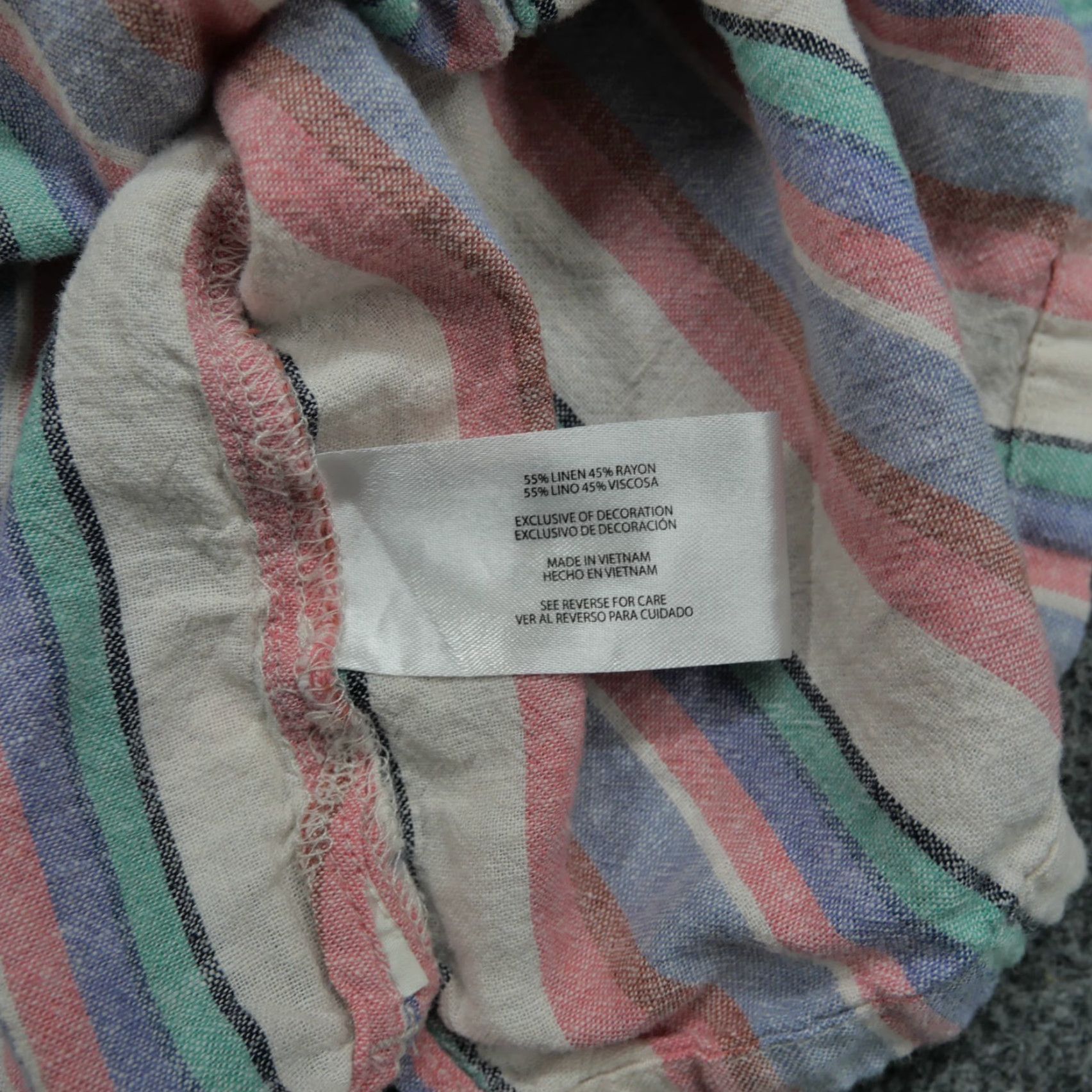 Orvis Orvis Shirt Womens L Blue Pink Striped Button Up Linen Blend Size L / US 10 / IT 46 - 6 Thumbnail