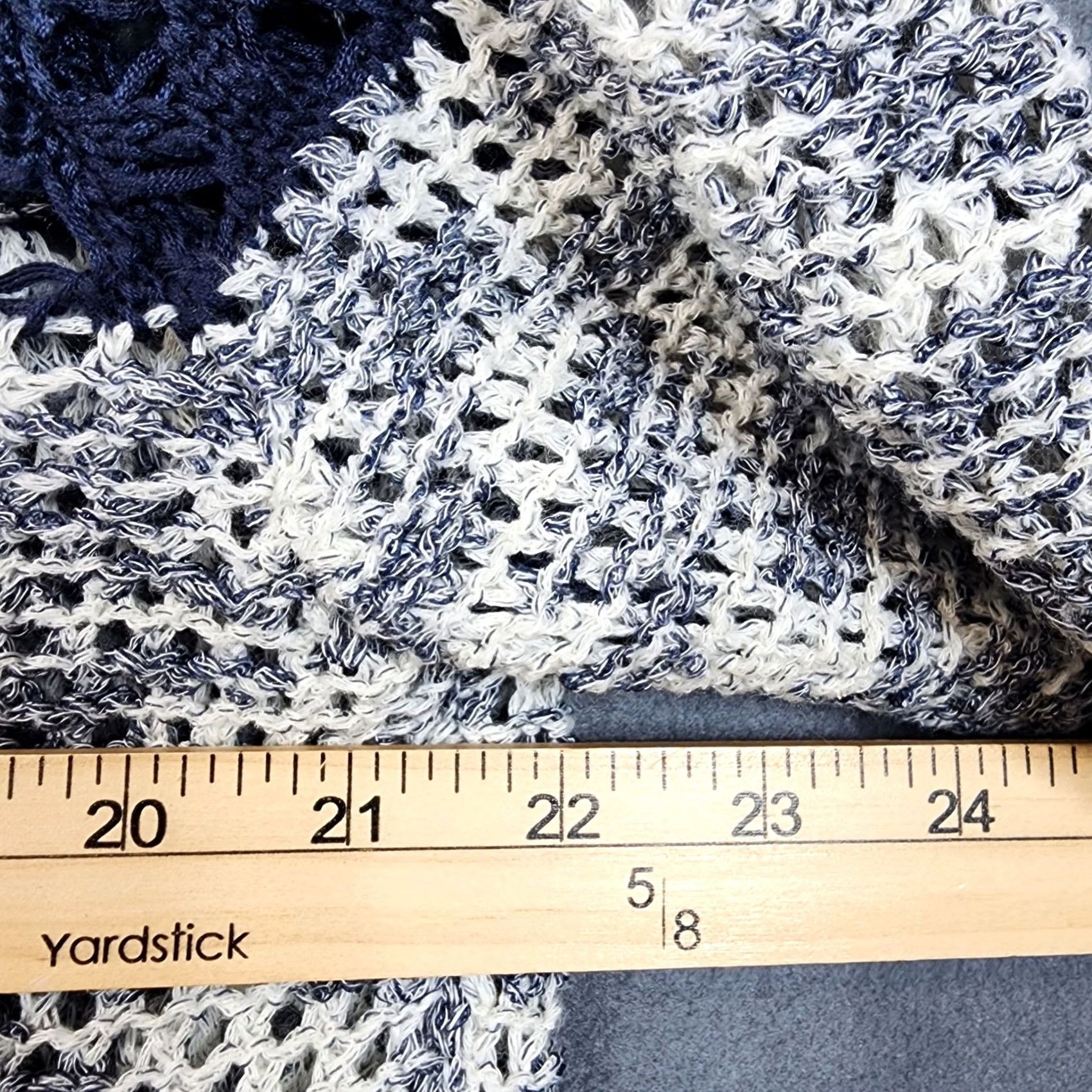 Vintage VINTAGE New York & Co Womens Sweater XL Navy Blue Open Knit Cover Up Striped Lagenlook Size XL / US 12-14 / IT 48-50 - 5 Thumbnail
