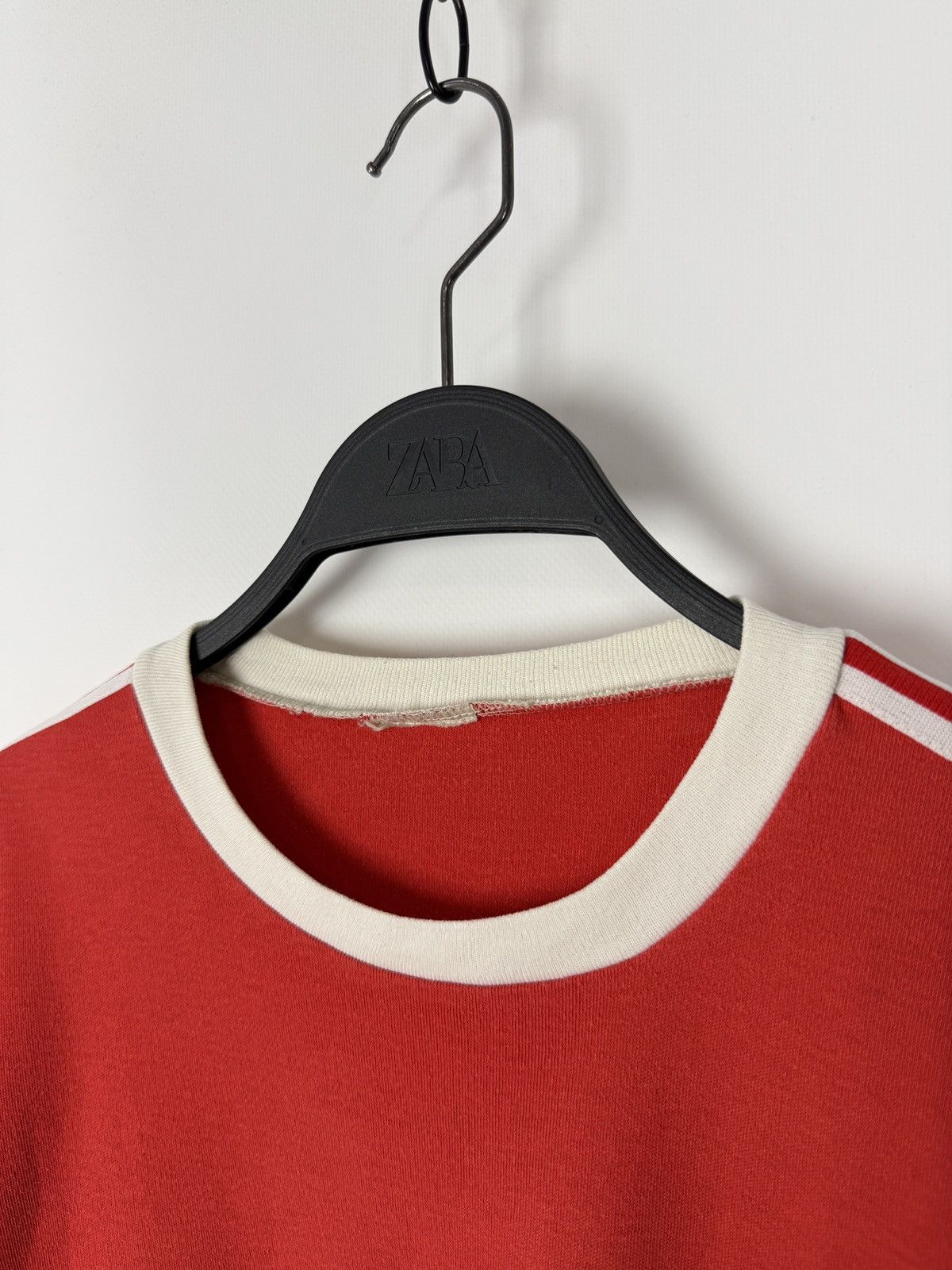 Adidas 1980s Vintage Adidas Trefoil Logo Striped Sleeve Ringer Tee Size M / US 6-8 / IT 42-44 - 4 Thumbnail