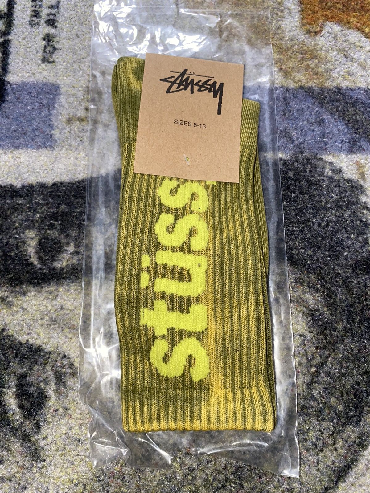 Stussy Washed Helvetica Crew Sock