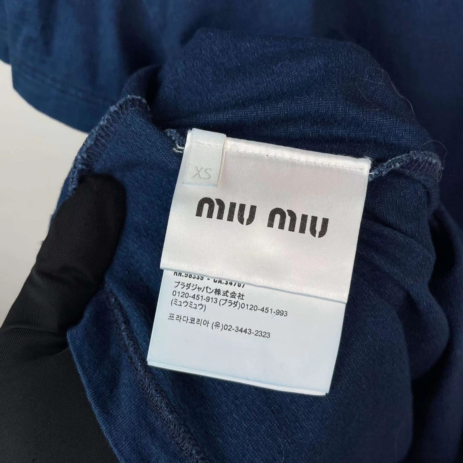 Miu Miu MIU MIU Navy Blue T-shirt XS Size US XS / EU 42 / 0 - 4 Thumbnail