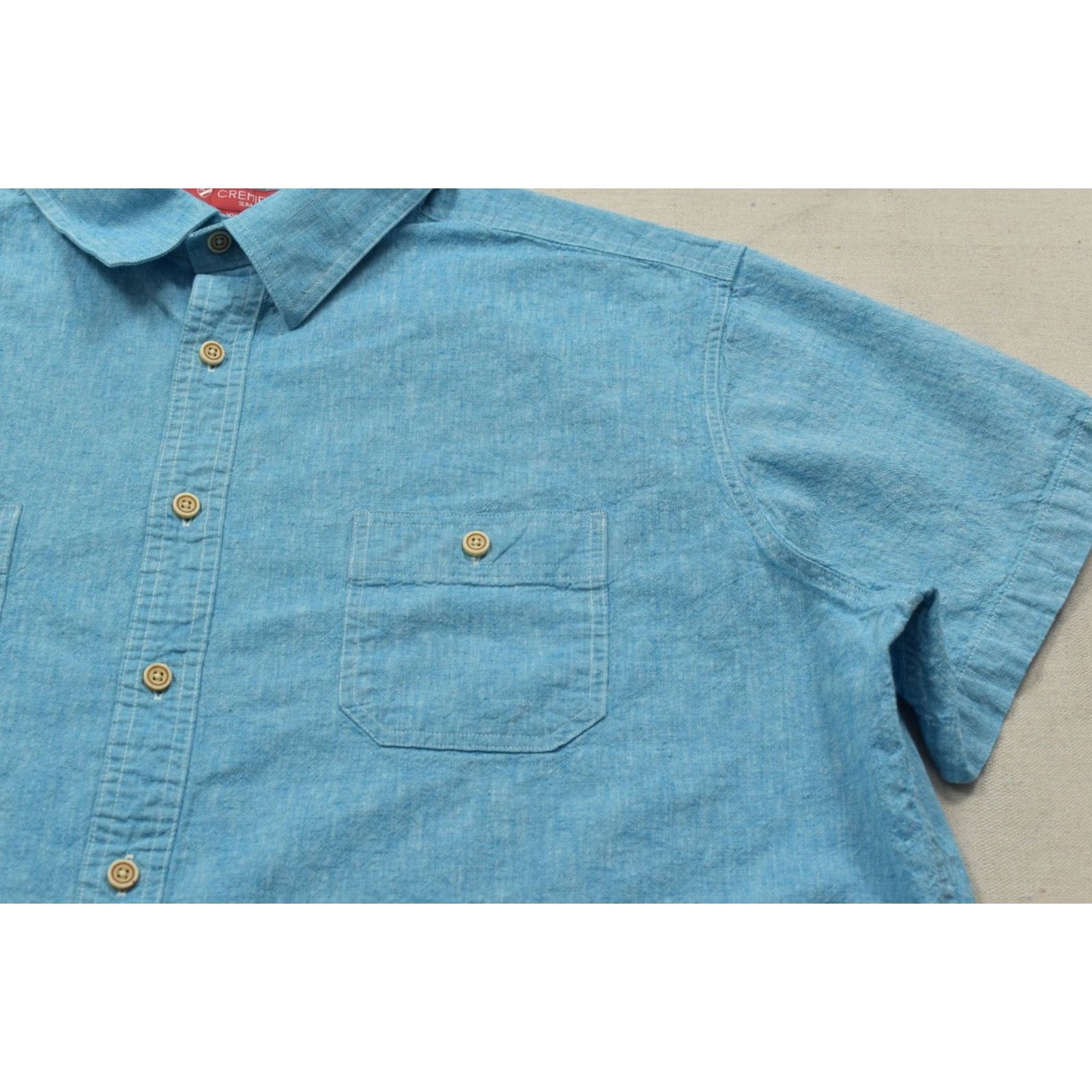 Cremieux Cremieux Slim Fit Shirt XXL Blue Cotton Linen Blend Short Sleeve Button-Down Casual Mens Regular Size 2XL Blue Size US XXL / EU 58 / 5 - 3 Thumbnail